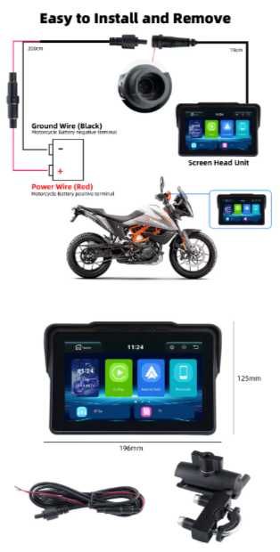 7-дюймовый мото регистратор с CarPlay