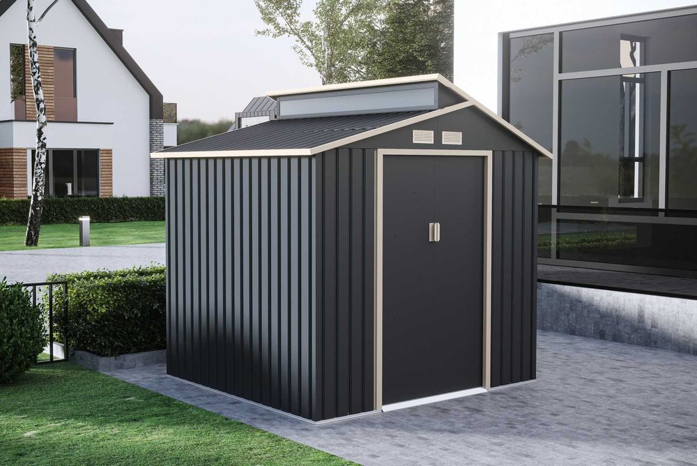 Casuta magazie de gradina 220x193x214 cm, cu baza metalica