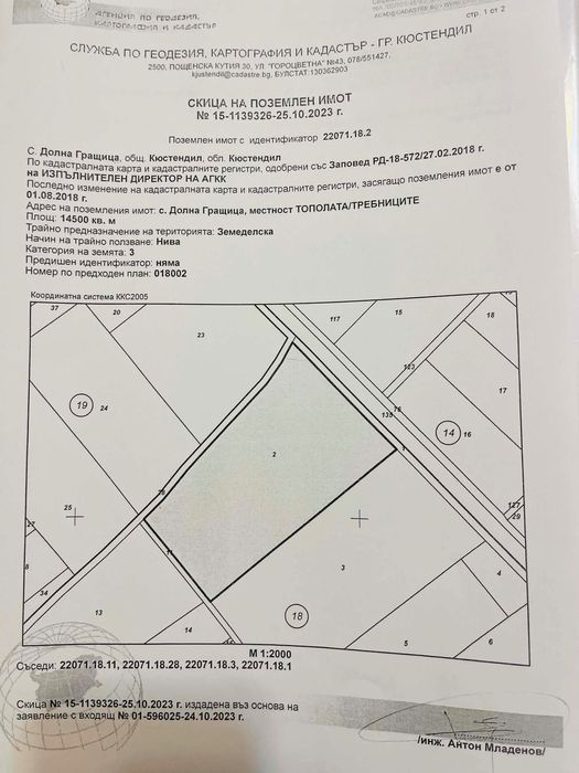 Земеделска земя 14 500 кв м