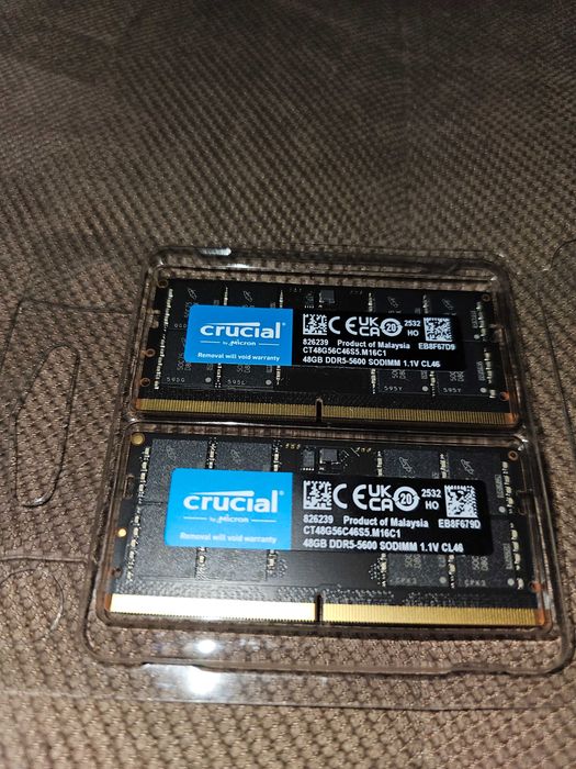 96GB Kit (2x48GB) RAM Crucial DDR5 5600MHz SODIMM – За Лаптоп/Mini PC