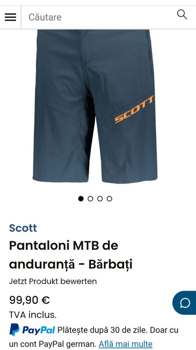 Pantaloni scurți bike, ciclism Scott Endurance Loose Fit cu bazon detașabil, Nr XL ptr bărbați