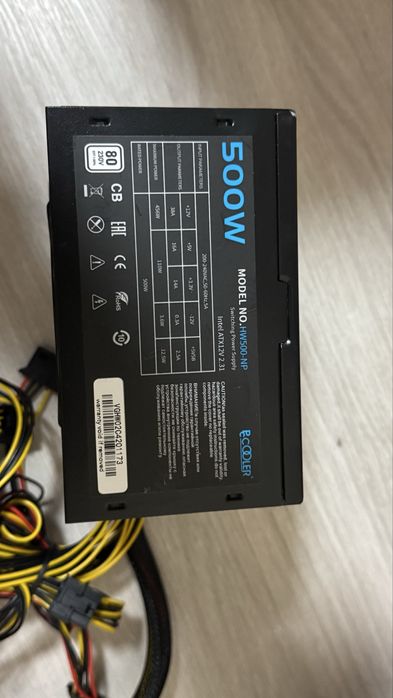Блоки питания для ПК: Cougar 750W / PCooler 500W / Chicony / Qmax