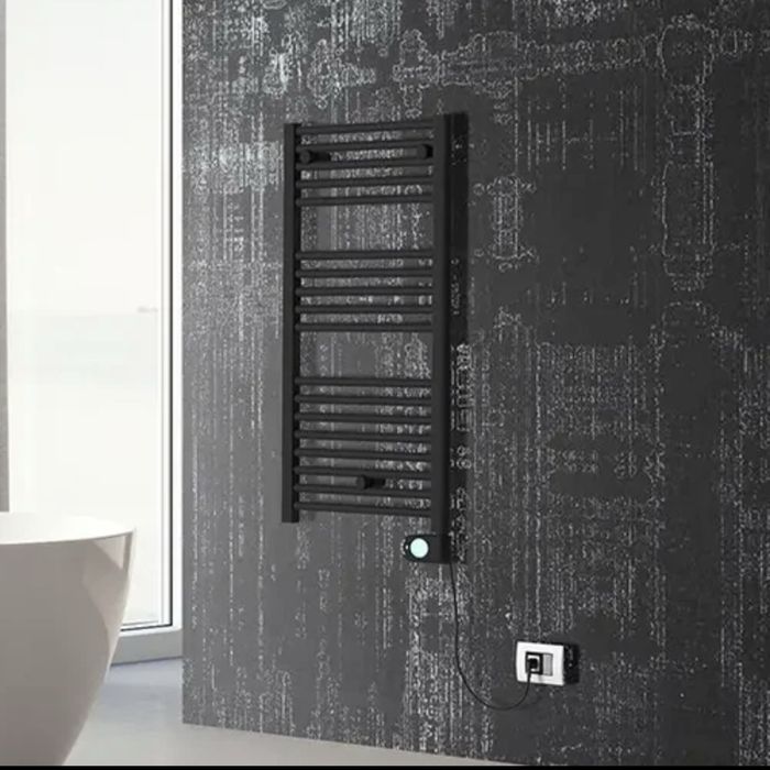 Електрическа лира за баня 92×48 Crystal E-JADE Мat black