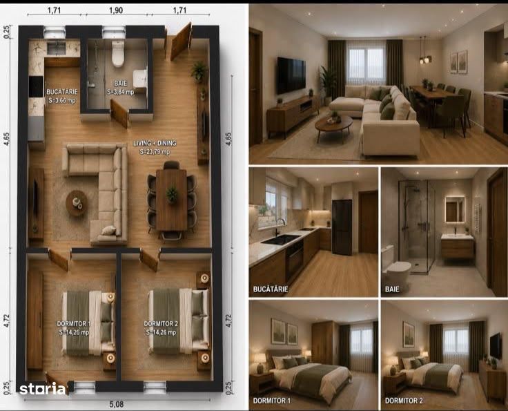 Penthouse / Pod amenajat 110 mp, Terasa 60 mp Zona Doja