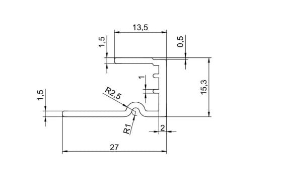 Заключающий алюминний профиль