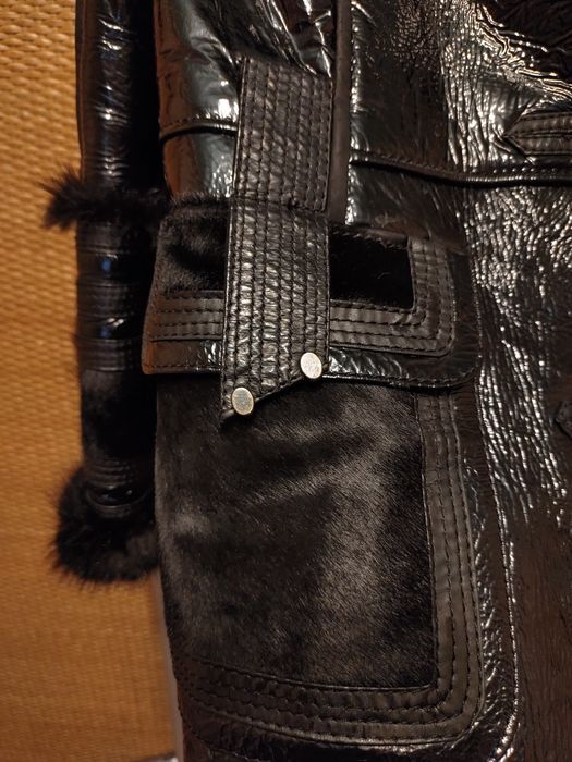 Дублёнка, лаковая кожа, размер 44-46