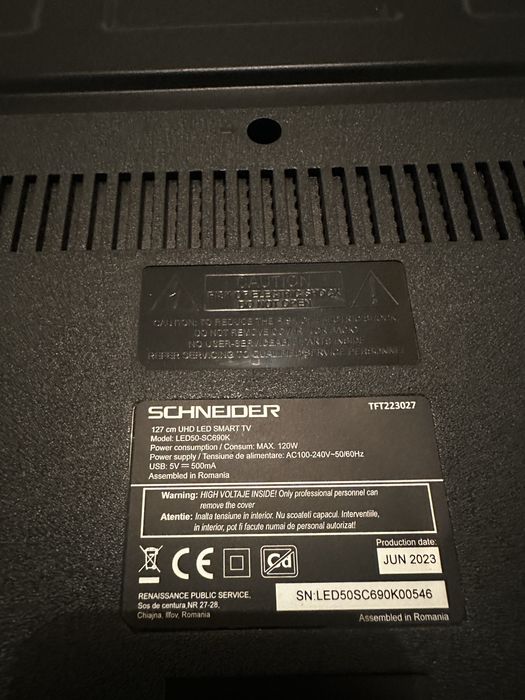 De vanzare tv SCHNEIDER  127 cm
