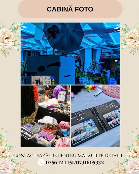Servicii: Cabină Foto/Decor baloane/Cristelniță/Decor biserica/Hostess