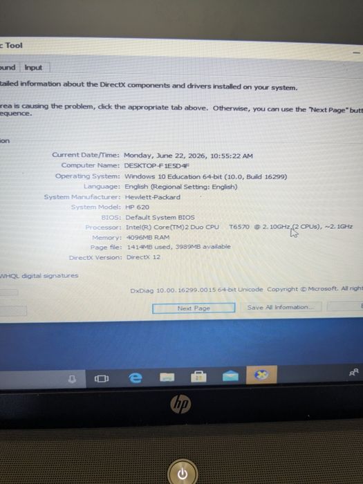Laptop HP Model HP 620