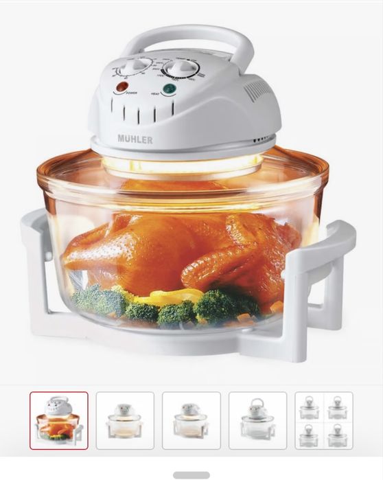 Компактна халогенна фурна и еър фрайър 2в1 Muhler