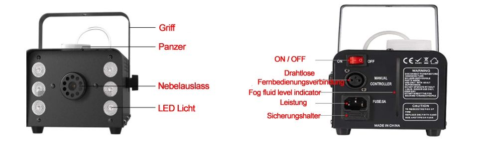 Машина за дим UKing 1200W с RGB LED осветление и дистанционно управлен