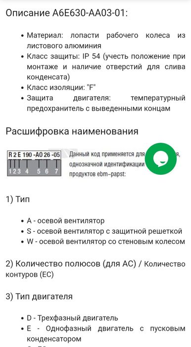 Вентилятор осевой