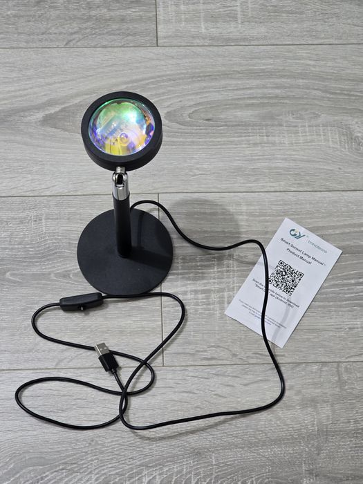 Lampă inteligentă Sunset LED WiFi – 16 milioane culori, Alexa & Google