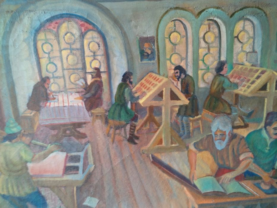 Продавам антикварна картина Средновековни крепостни мотиви 2