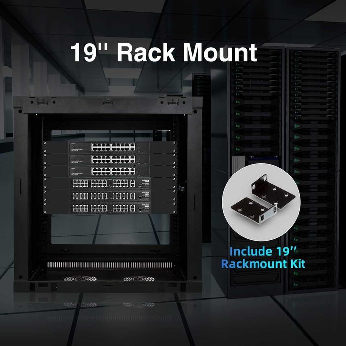 Switch PoE Max 200W YuLinca 16 porturi 10/100Mbps POE,2 Port Gigabit