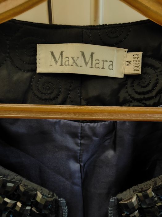 Плащ пальто синего цвета со стразами