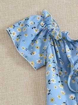 Rochie Noua de la United Colors of Benetton , Blue light floral, foarte frumoasa, mar S, M, L