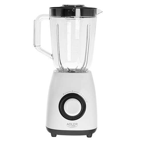 Blender Adler AD 4085, 1000 W, 2 viteze, bol 1,5 L, 4 lame inox, alb