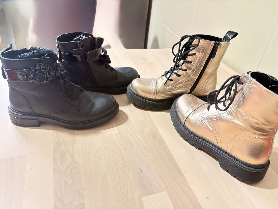 OFERTA - Ghete/ Bocanci piele fete 31 + cadou ghete aurii CCC 31