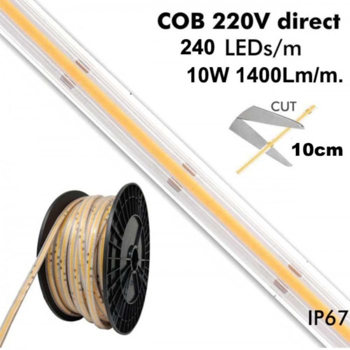 Водоустойчива лед лента 4000K на 220V - за метър