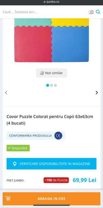 Covorase puzzle din spuma 60/60 cm Jumbo