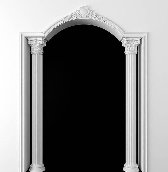 Камин, Арка, Колонна, 3д-панель, Рамка гипс Отделка