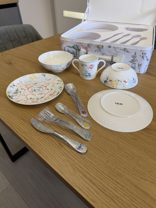 Christian Dior My First Dinner Set Toile de Jouy детски сет комплект за хранене