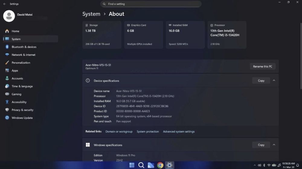 Laptop Gaming Acer Nitro V15