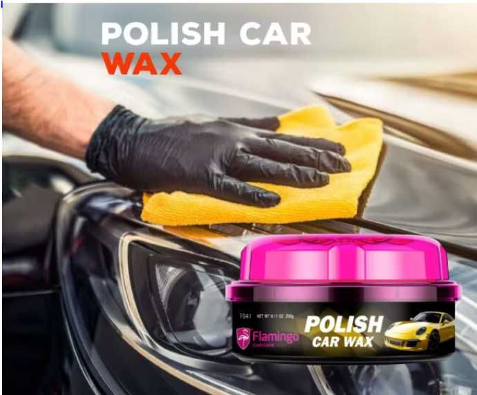 Восъчна полир паста FLAMINGО Polish Car Wax+ гъба 230 гр.