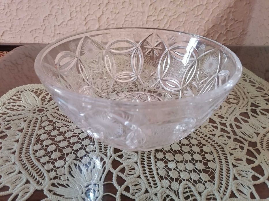 Obiecte din cristal rubin și alb made in RSR vintage