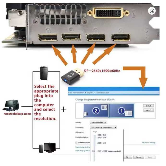 4K Display Port Dummy Plug - DP Virtual Display Adapter