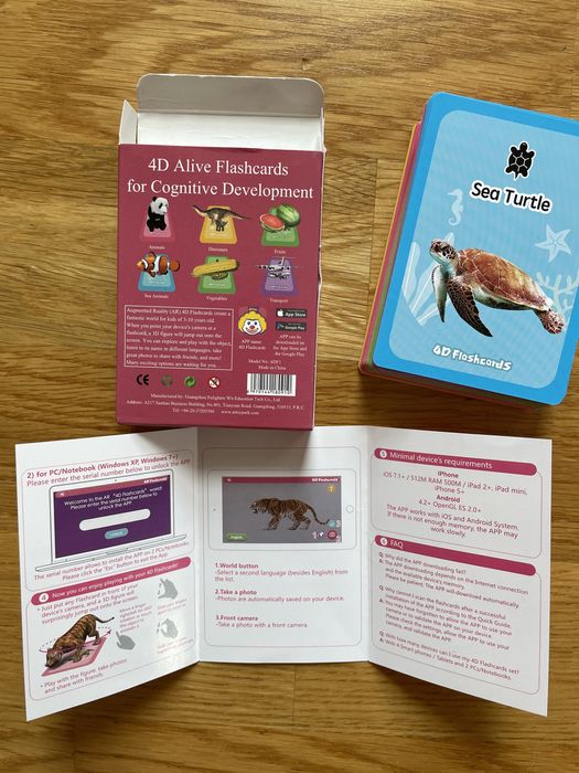 4D Флашкарти за деца работещи с приложение