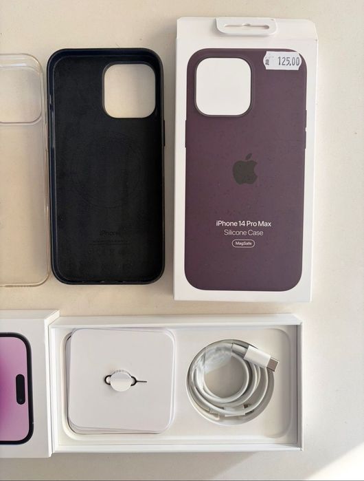 iPhone 14 Pro Max 1TB Deep Purple + кутия + кейсове