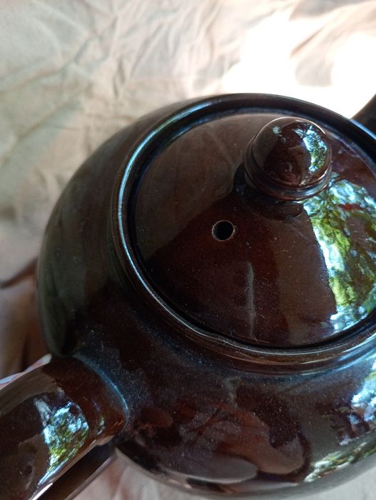 Голям керамичен английски чайник винтидж