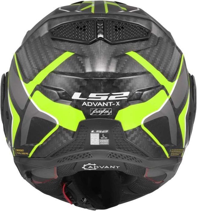 Нова Мотоциклетна Модуларна Каска за Мотор LS2 FF901 Advant X Carbon FUTURE II H-V YELLOW-06, XL, ECE 22.06