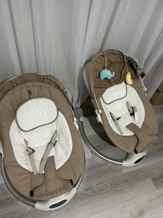 Balansoar electric bebe cu Bluetooth, telecomanda si muzica