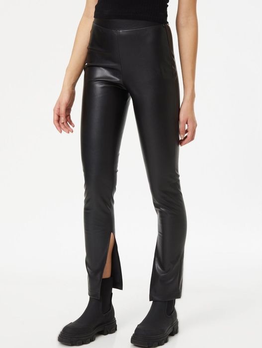 Кожен клин/панталон с висока талия