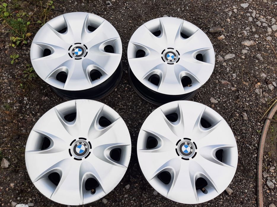 4бр.железни джанти-5х120-16цола+оригинални тасове за BMW-1