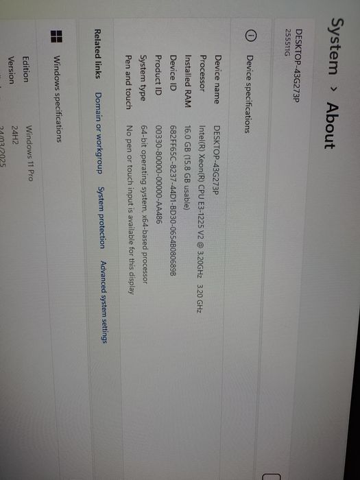 Офис компютър Lenovo ThinkStation E31 3.2GHz, 16GB RAM, 512 GB SSD