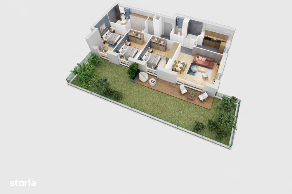 Apartament Nou 4 cam.  | Gradina proprie | Complex rezidential privat