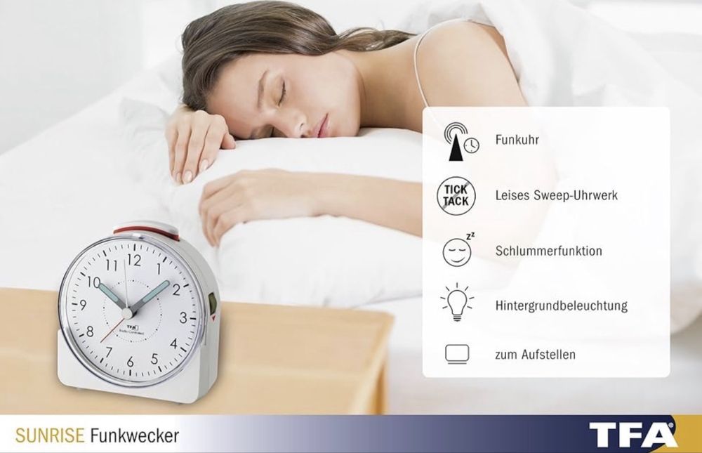 Ceas deșteptător radio analogic TFA Dostmann Sunrise