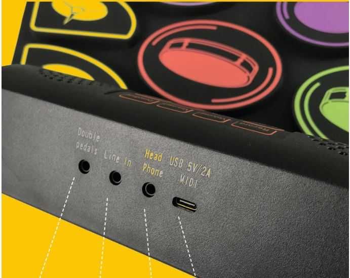 Гибкая ударная установка- барабаны электронные с педалями и динамиками