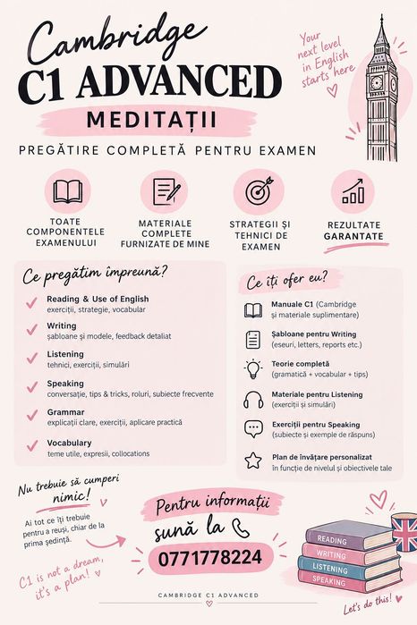 Pregătire Cambridge C1 Advanced (CAE)