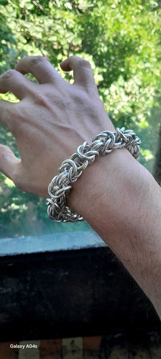 Сребърна Гривна Кралска Плетка-75грама.