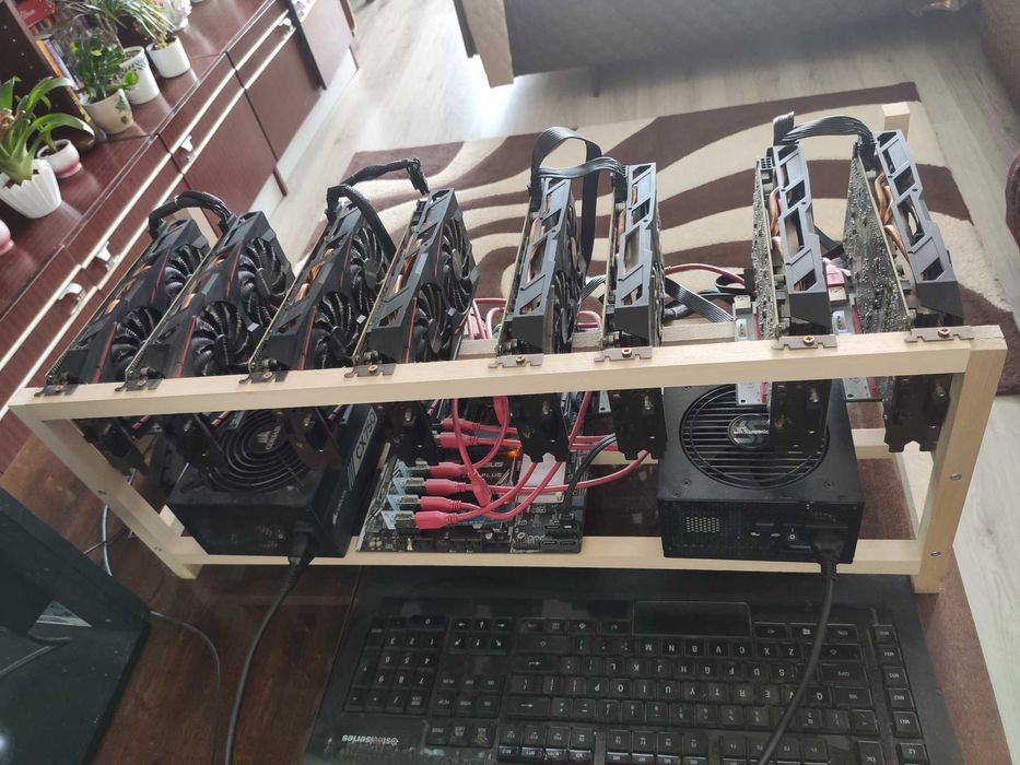Mining rig 246MH/s ETH 8x Rx580 8GB Майнинг риг / Копачка