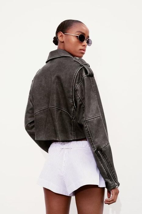 Кожено яке Zara /Зара S с етикет