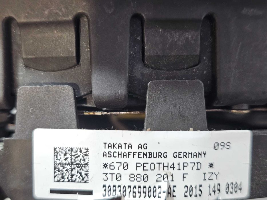 Airbag volan șofer Skoda Octavia 3 5E / Superb 2 Facelift / Fabia 3 / Rapid 2013-2019 2015 1.6 TDI Cod OEM: 3T0880201F, 3T0 880 201 F (5E3)