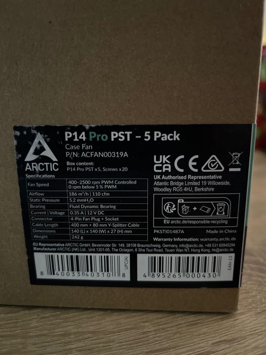 Вентилатори Arctic P14 pro PRS - 5 Pack 140 мм