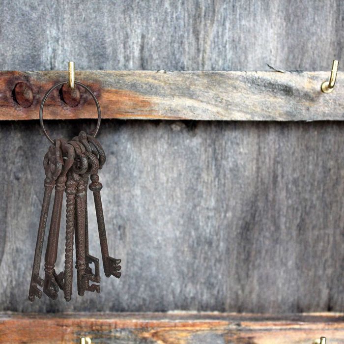 Set 6 chei decorative din fonta aspect antichizat interior si exterior