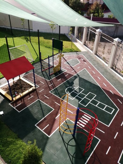 Резиновые  плитка для детских площадок и тренажёрные залов